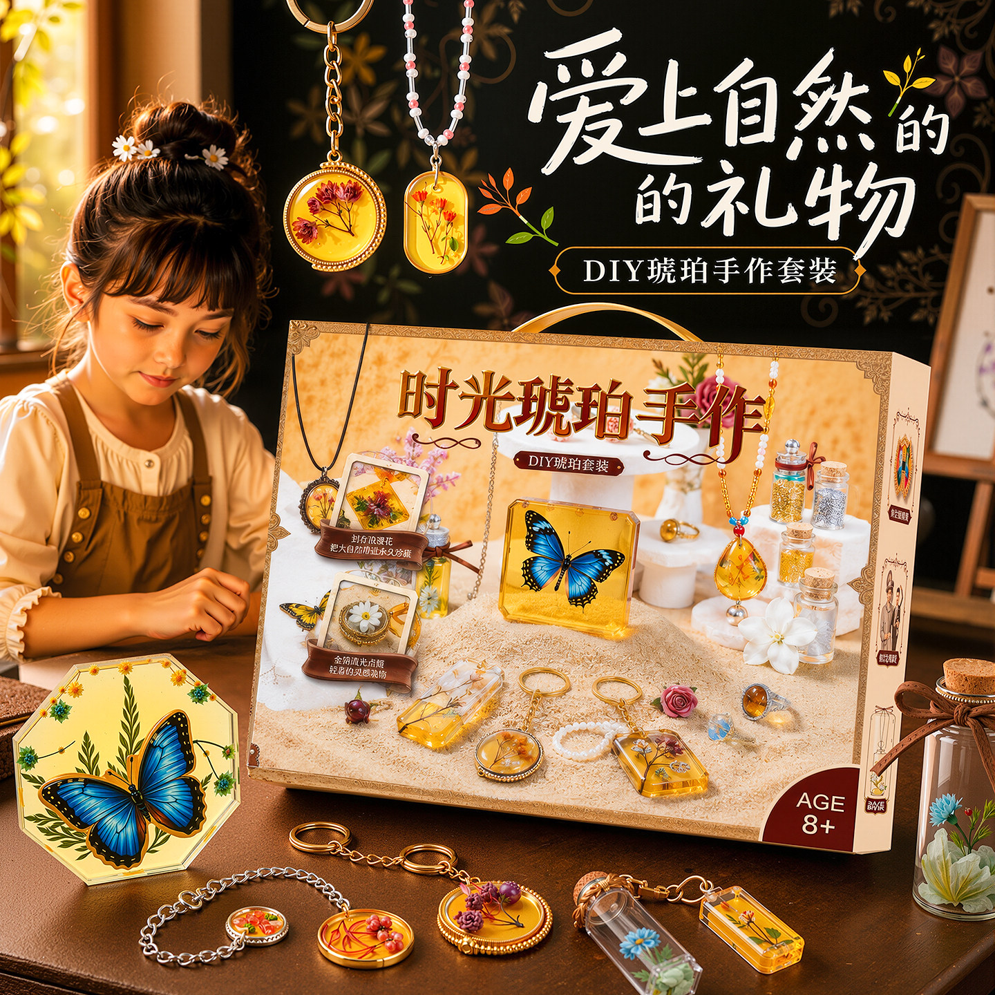 琥珀手作儿童手工diy材料滴胶图片