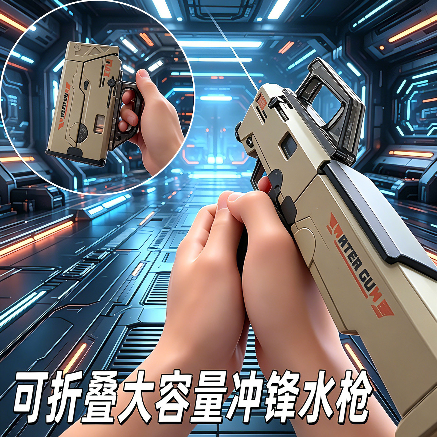 可折叠整蛊水枪大容量便携呲水枪图片