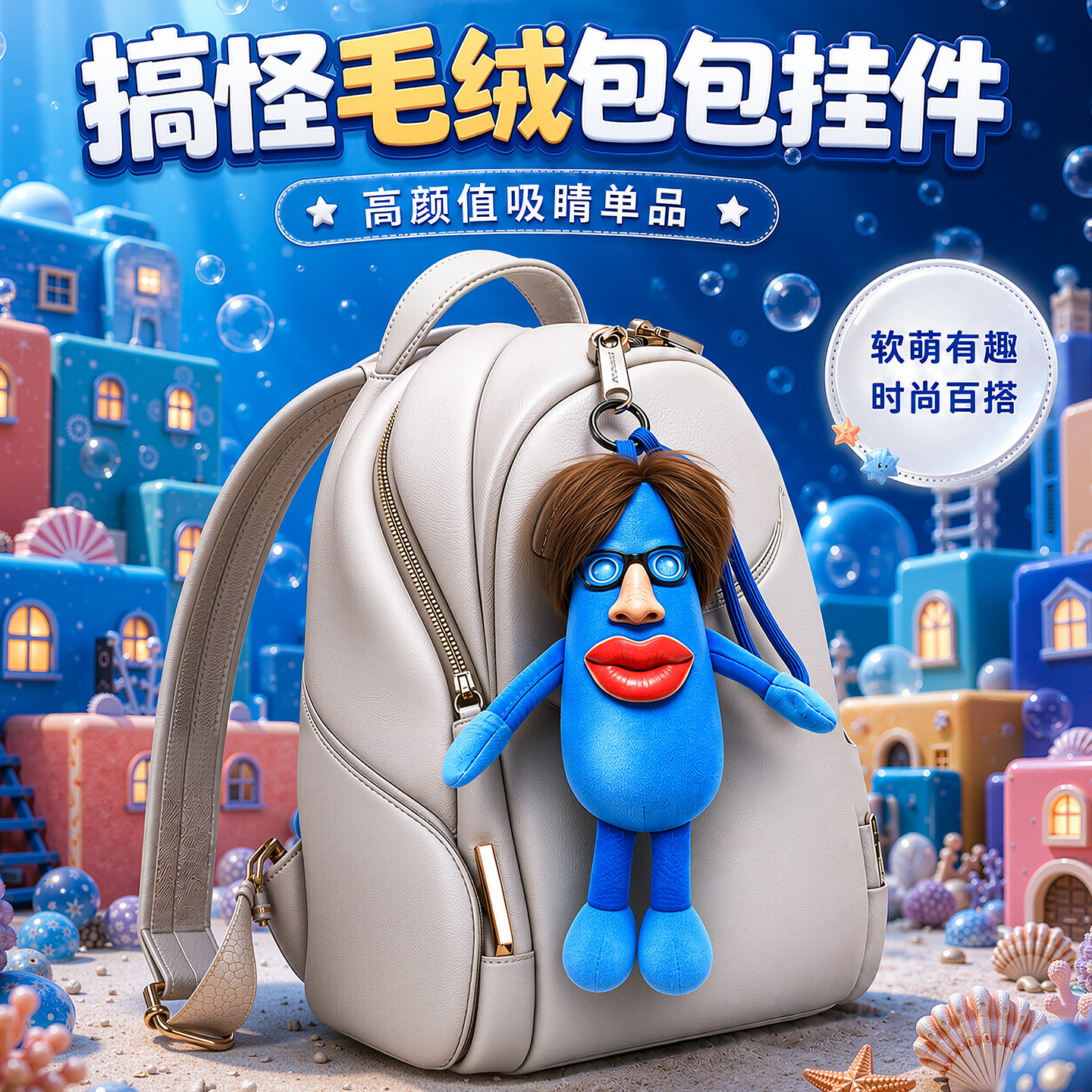 水姐小房人毛绒玩偶抽象包包挂件图片