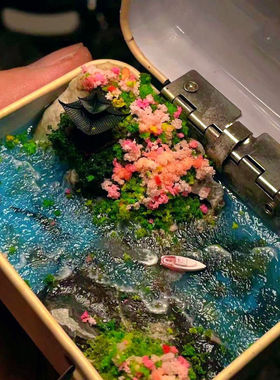 手工现做微缩景观海岸摆