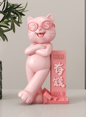 创意猫摆件客厅装饰开业