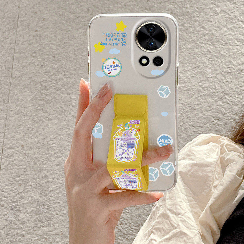 适用于华为Nova15手机壳14Ultra/13透明防摔nova12Pro奶茶兔子11Pro桌面折叠支撑架nova10/9/8/7/6腕带软壳