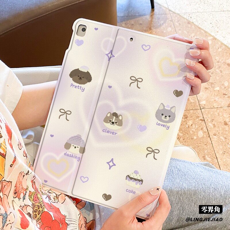 适用于华为平板matepad115s保护套10.4寸书本式SE全包10.8防摔11.5s壳pro11紫色小狗m6硅胶2025款air荣耀10/9