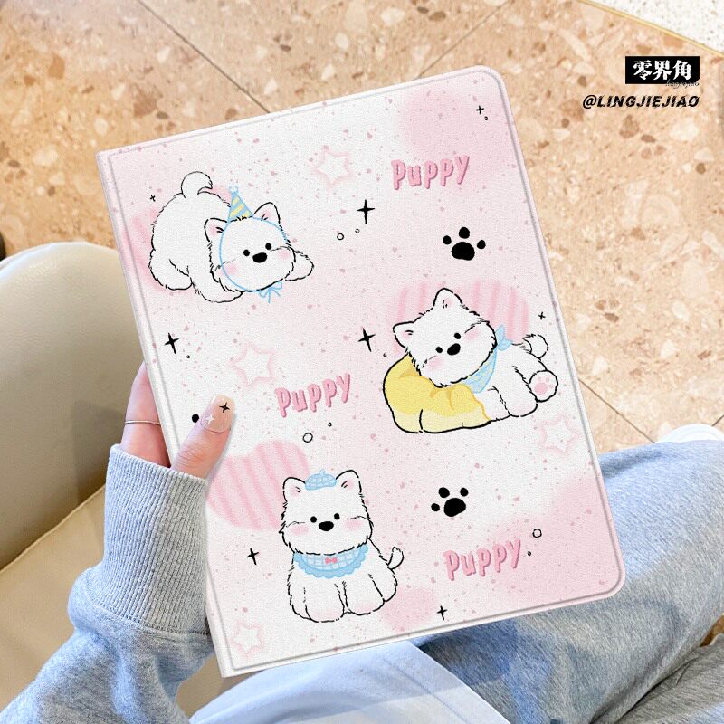 适用于华为matepad11平板保护壳2025新款歪头小狗11.5s防摔套pro女10.8书本8.4全包m6带笔槽mini荣耀平板10/9