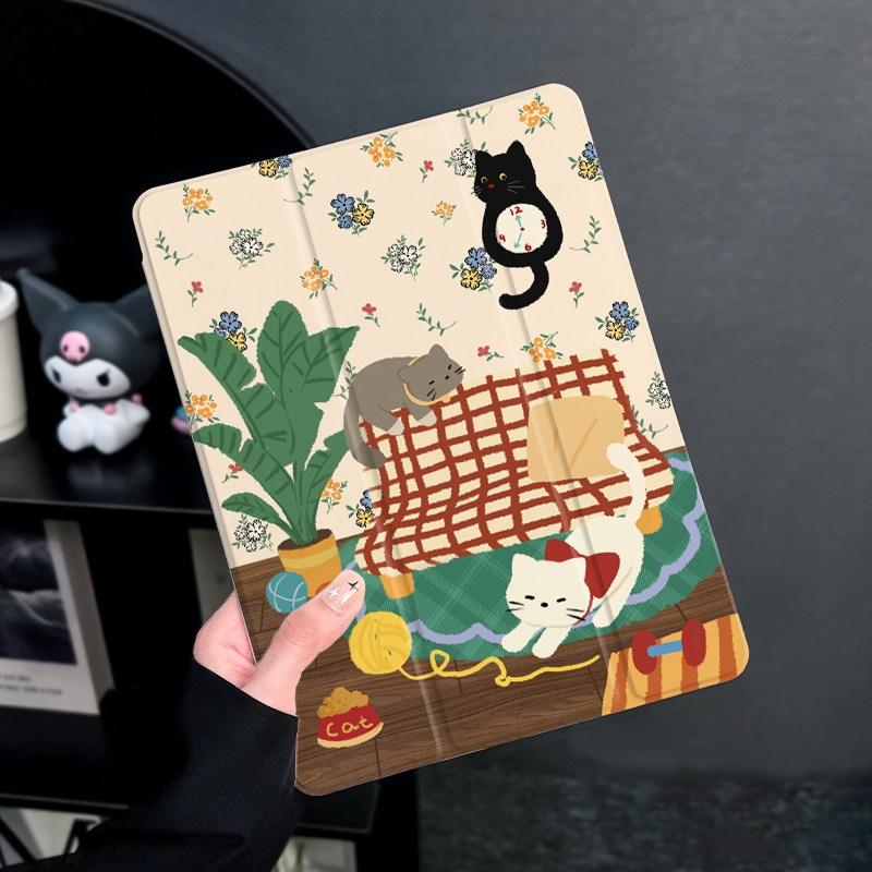 三只小猫适用于华为matepad10.4保护套带笔槽2025新款matepadpro10.8保护壳硅胶11寸全包软边荣耀平板7三折式