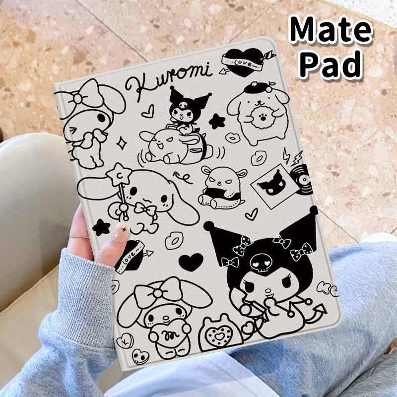 可爱卡通小狗适用于华为MatePad保护套2023新款M6硅胶MatePad se蚕丝纹10.1英寸平板壳10.95英寸书本式带笔槽