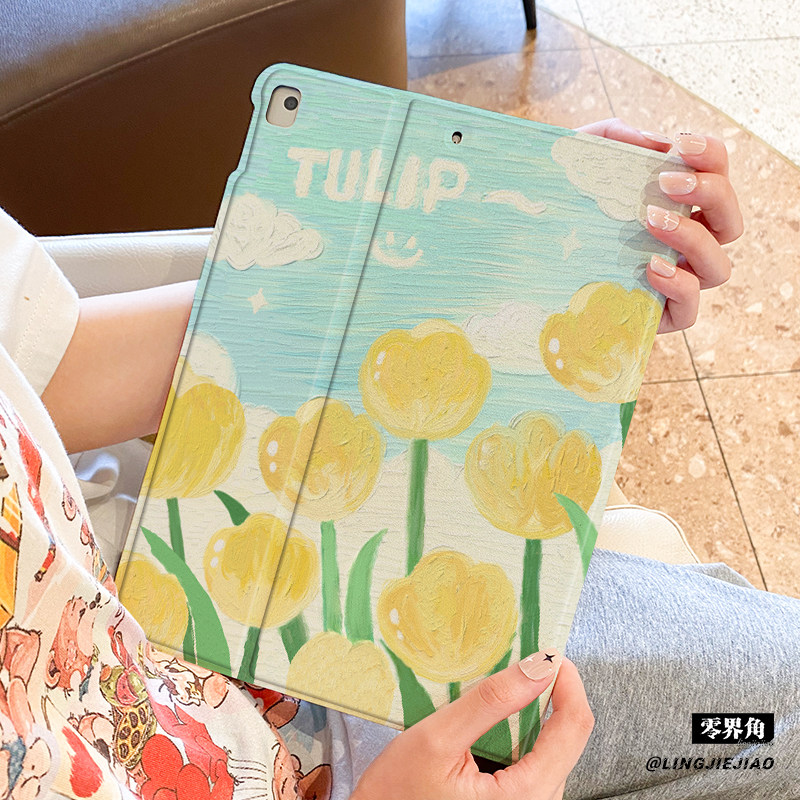 适用于ipadair6保护套2025新款平板壳ipad9/10书本mini7全包防摔10.9寸黄色郁金pro11苹果迷你AIR5第九代2018