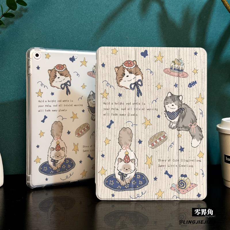 甜品小猫适用于ipadmini7保护壳ipad10/9平板壳11代2025苹果air8/6/5九代带笔槽13寸硅胶pro11全包mini7迷你6