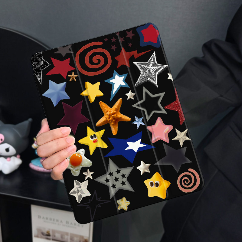 简约星星适用于ipadair5保护套苹果2022平板mini6防摔第十代平板壳ipad9硅胶带笔槽10新款2019全包2017mini4