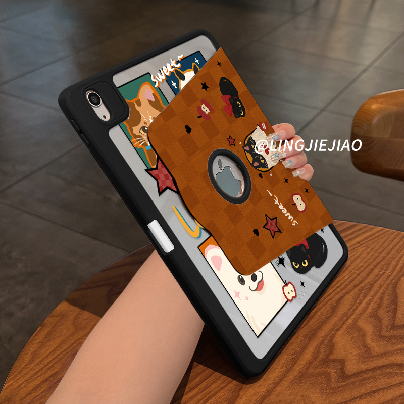 适用于ipad露标旋转亚克力保护壳