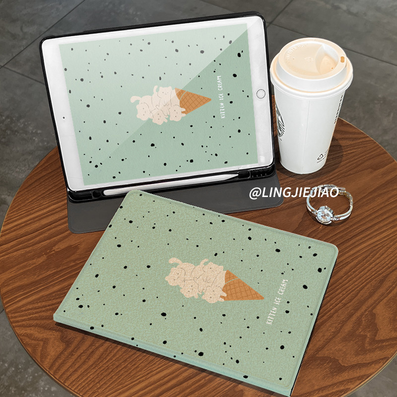 创意甜筒matepad115s书本式2024新款pro适用于华为平板保护套m6全包10.8寸硅胶se防摔壳air带笔槽11荣耀v8pro