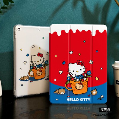 花花凯蒂适用于ipadmini7保护壳ipad10/9平板壳11代2025苹果air7/6/5九代带笔槽13寸硅胶pro11全包mini7迷你6