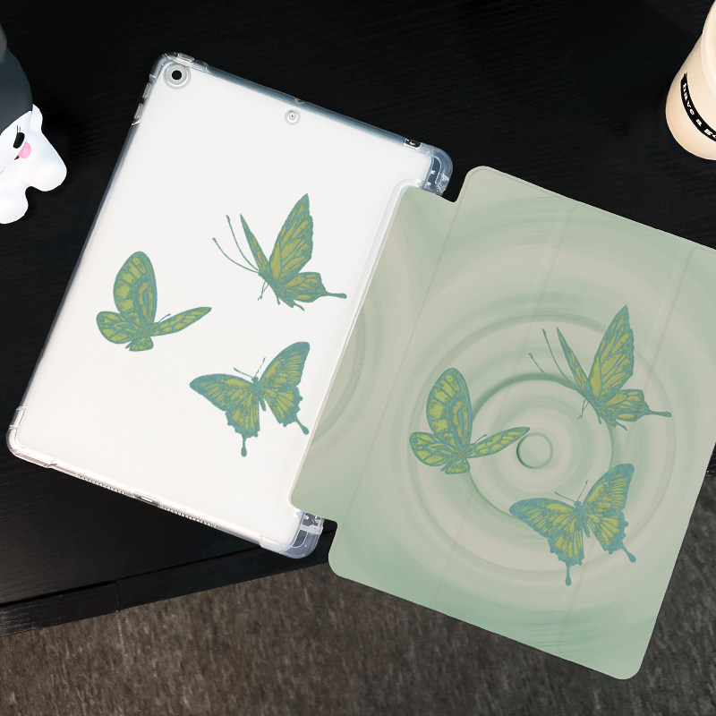 绿色蝴蝶适用于华为matepad10.4保护套2025新款matepadpro10.8保护壳硅胶11寸秋冬软边荣耀平板7三折式带笔槽