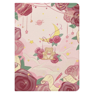 【旋转款x磁吸拆分】月亮小熊适用于ipadair6平板保护套2025新款10.9寸苹果18版高级感pro11亚克力10.2防弯13