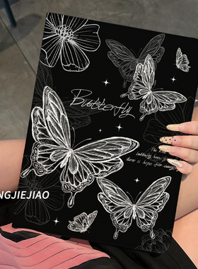 适用于ipad保护套ipad9壳白色蝴蝶苹果air5第十代平板2025新款pro11带笔槽10.2硅胶全包mini6防摔ari6书本式