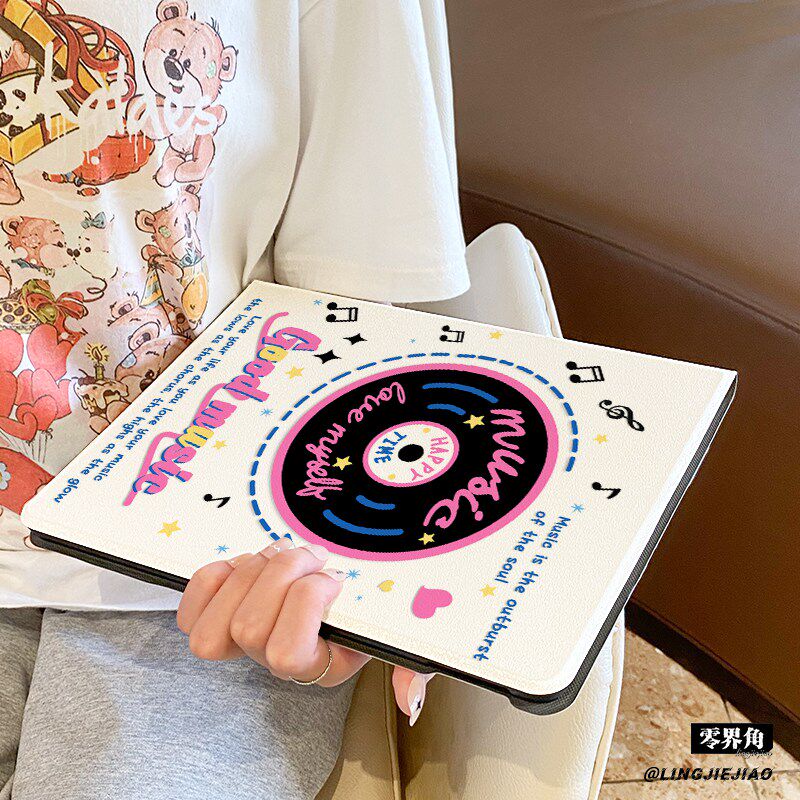 适用于ipadPro保护套air7/6书本式苹果iPad10笔槽8七平板壳11代2025新款10.9抒情音乐mini7壳2022硅胶第九八
