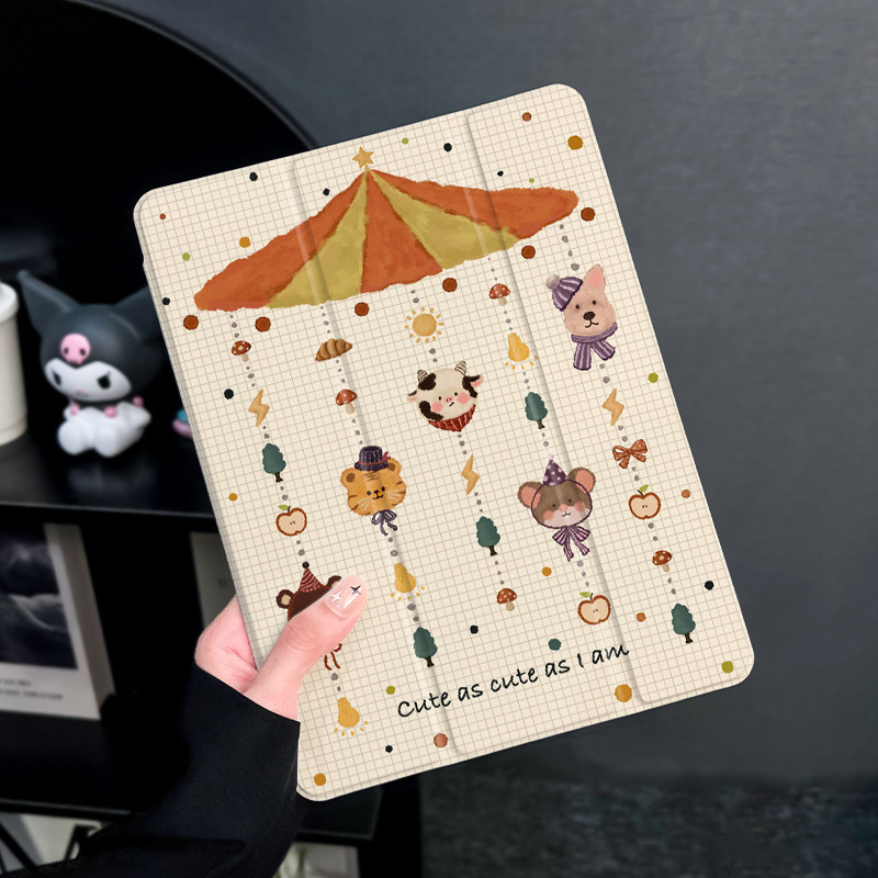 黄格动物适用于ipadair5保护套苹果2022平板mini6防摔第十代平板壳ipad9硅胶带笔槽10新款2019全包2017mini4