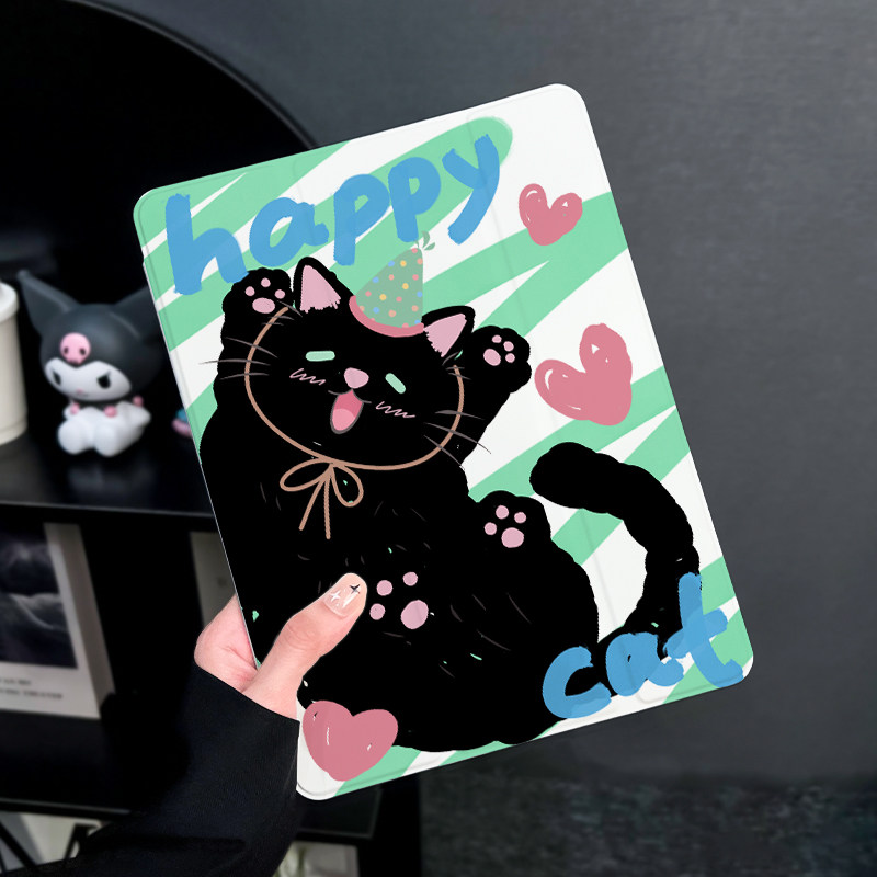 爱心小猫适用于华为matepad10.4保护套带笔槽2025新款matepadopro10.8保护壳硅胶11寸全包边荣耀平板7三折式