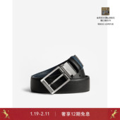 dunhill登喜路男士 新年礼物 双面35mm矩形针扣皮带腰带