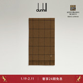 新年礼物 2025秋冬dunhill登喜路深驼色羊绒窗格纹围巾