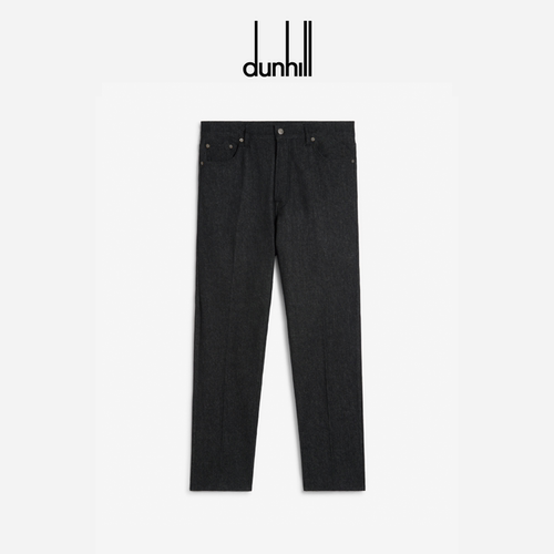 黑色羊毛棉质牛仔直筒五袋长裤