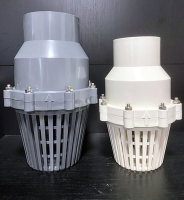 PVC底阀 翻板式 球式 白灰25 75 110160 抽水泵花篮 底部止回阀