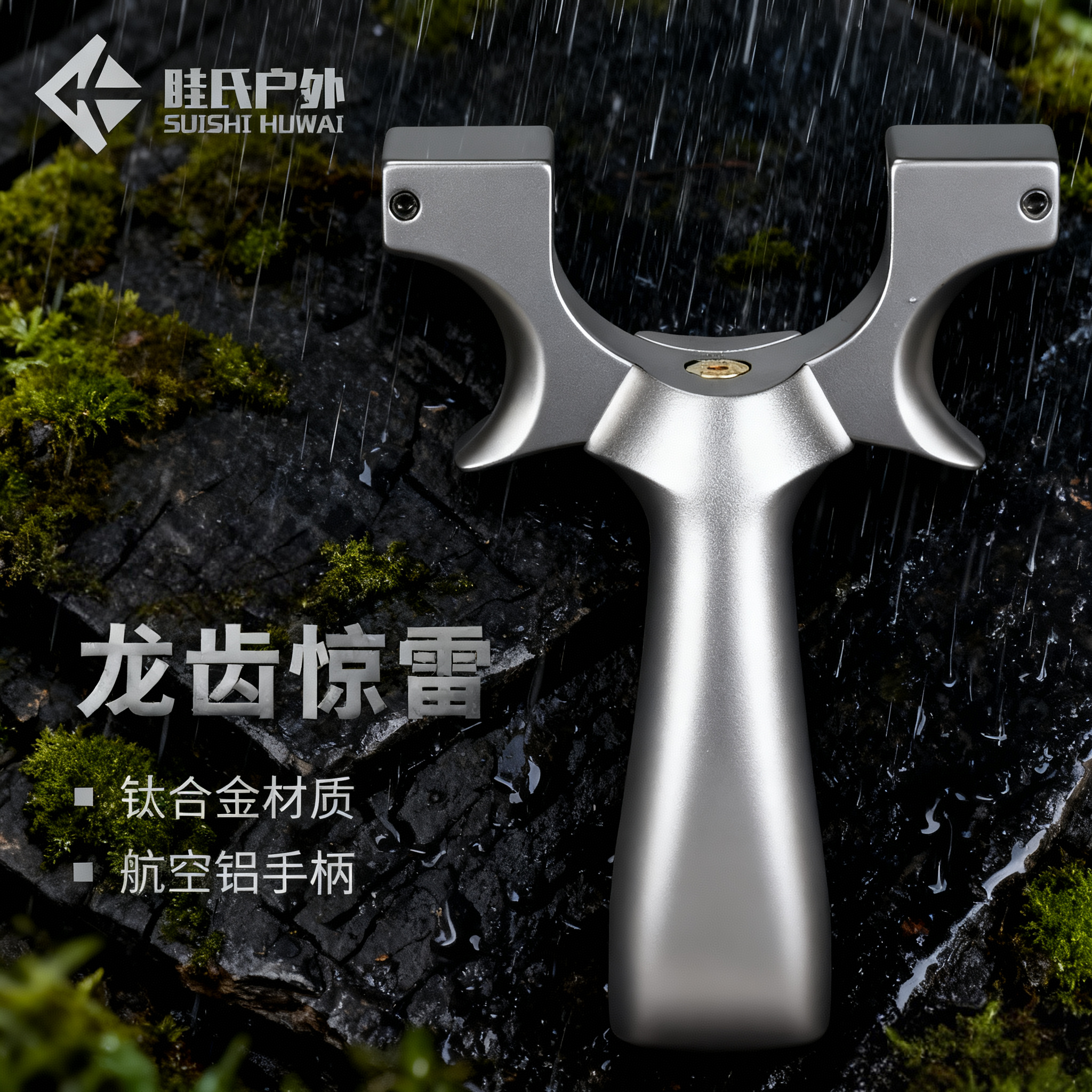 新款龙齿快压惊雷tc21钛合金弹弓高端数控免绑专业高精度户外成人