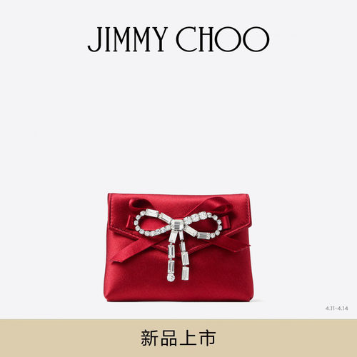 JIMMYCHOO/水晶蝴蝶结饰卡夹