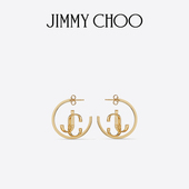 新年礼物 MONOGRAM JIMMY CHOO HOOPS 女士字母金色耳环JC