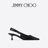 新年礼物 JIMMY CHOO AMEL 女士尖头浅口一字带后空高跟鞋