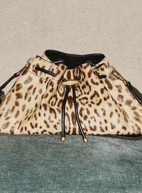 JIMMY CHOO/CINCH M 女士自然色豹纹印花包袋JC