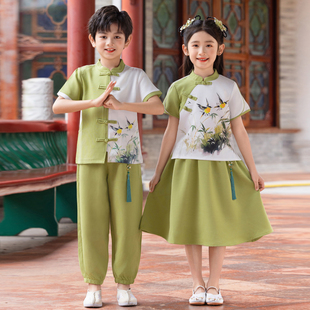 六一幼儿园拍照演出园服小学生新款 合唱表演服儿童中国风汉服套装