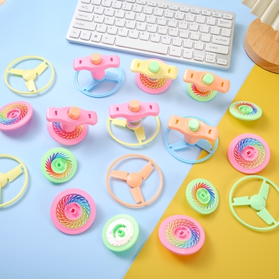 七彩旋转旋风陀螺扭力飞碟小玩具