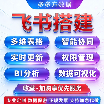 飞书多维在线表格搭建定制代制作编程数据可视化BI分析统计自动化
