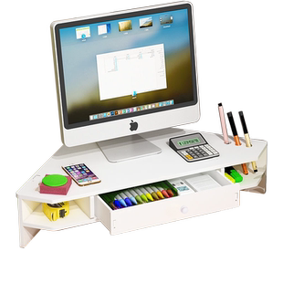 台式电脑增高架桌面收纳盒转角三角形办公桌显示器置物架屏幕支架