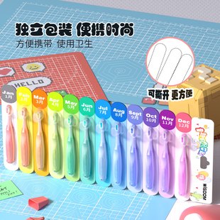 儿童软毛牙刷12支6 12岁男女宝宝卡通月份软毛牙刷清洁牙齿