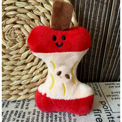 苹果核毛绒玩具玩偶创意咬一口苹果包包挂饰毛绒公仔