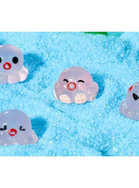 新款仿真夜光表情小章鱼 DIY冰箱贴摆件材料自制家居小章鱼摆件