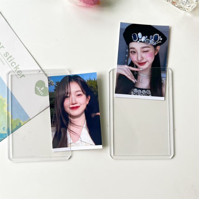 ins咕卡套全透明白光加厚卡片保护套拍立得专辑3寸小卡硬胶套