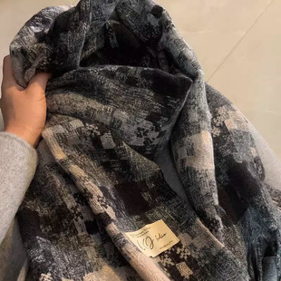 围巾冬季 秋冬氛围感格纹流苏男女情侣保暖学生高级感 2024新款