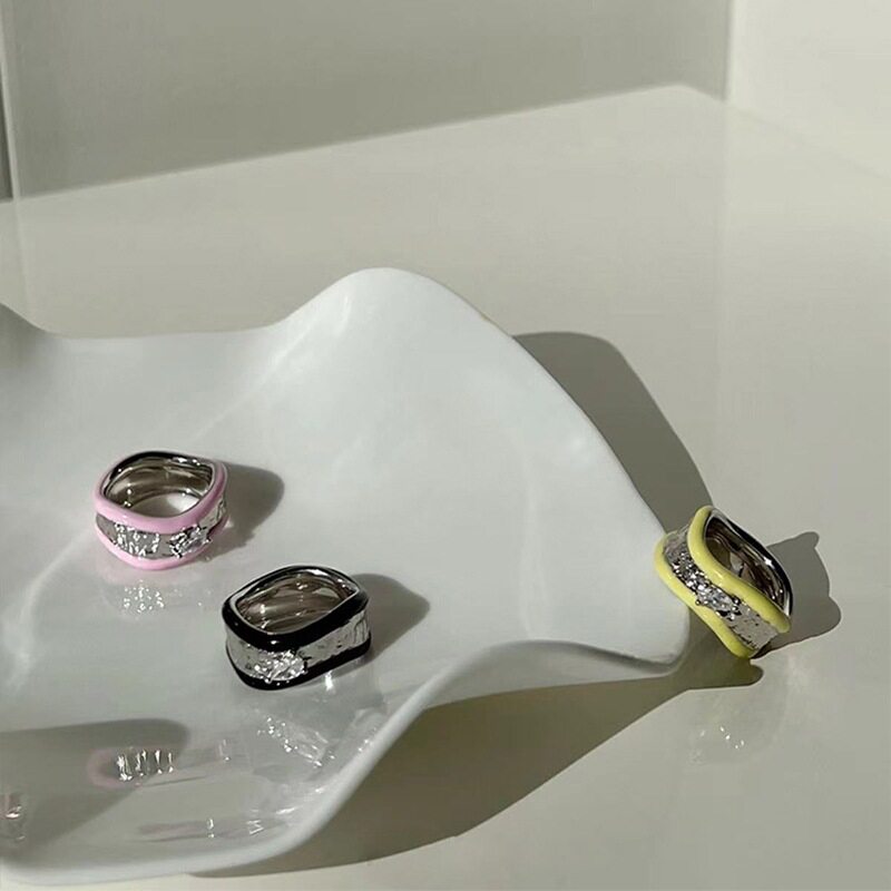 enamel ring niche design cold wind index finger ring girl