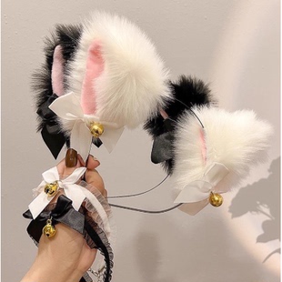 年会BI入猫耳朵发箍少女猫咪发卡头饰个性 搞怪发夹猫耳朵铃铛头箍