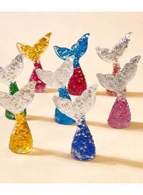 仿真微缩新款海洋美人鱼鱼尾 DIY饰品配件自制发箍冰箱贴摆件材料