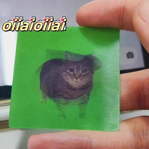 猫光栅卡旋转挂件钥匙扣