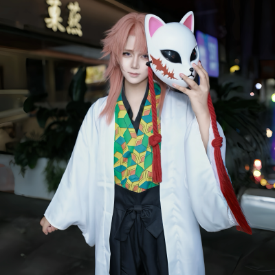 鬼灭之刃cos服锖兔cosplay服装鬼杀队队服炭治郎师兄锖兔cos服