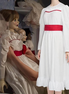 万圣节娃娃安娜贝尔cos服恐怖电影白色连衣裙Cosplay服装连衣裙