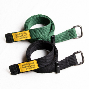 港风余文乐同款工装裤双环扣帆布腰带潮牌嘻哈学生青年牛仔裤腰带