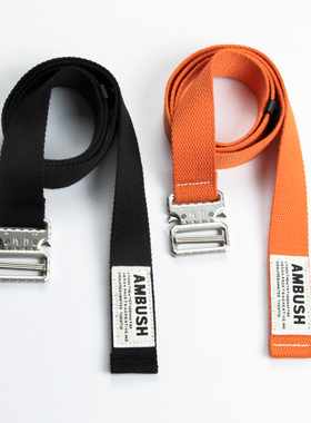 3.2cm眼镜蛇插扣帆布腰带潮流嘻哈ins风工装裤卡扣字母皮带年轻人