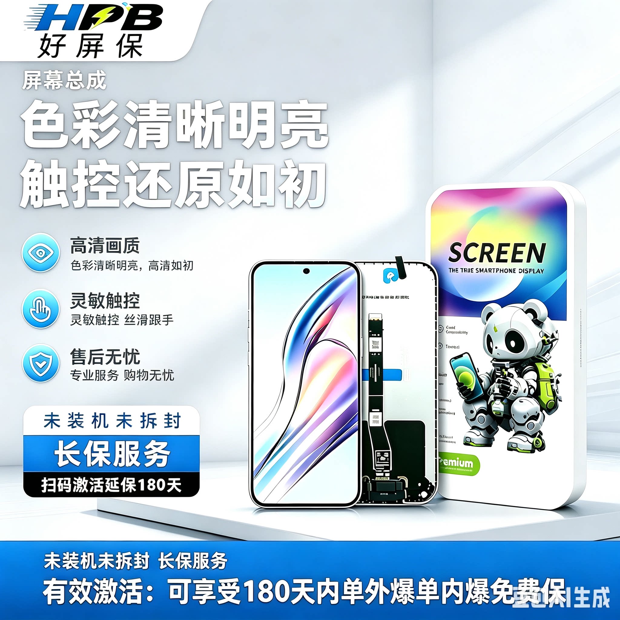 好屏保屏幕总成适用于 Y76S/Y74S/Y5S/Y19/Y55S/Y77E U3/U5 Z5I - 实物图