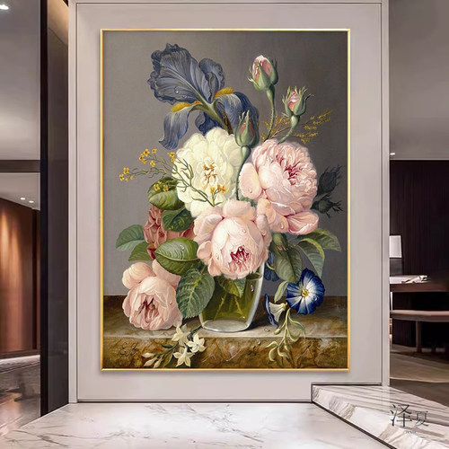 带框餐厅5d牡丹花卉钻石画满钻